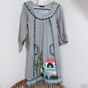 Double Zero Embroidered Mini Dress